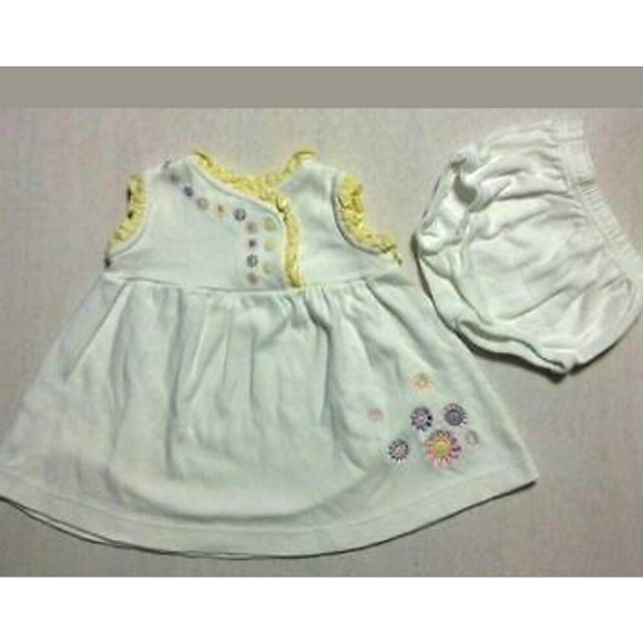 Girl's Size 3M Months 2 Piece Floral Embroidered Dress Outfit By Carter's - Picture 1 of 7